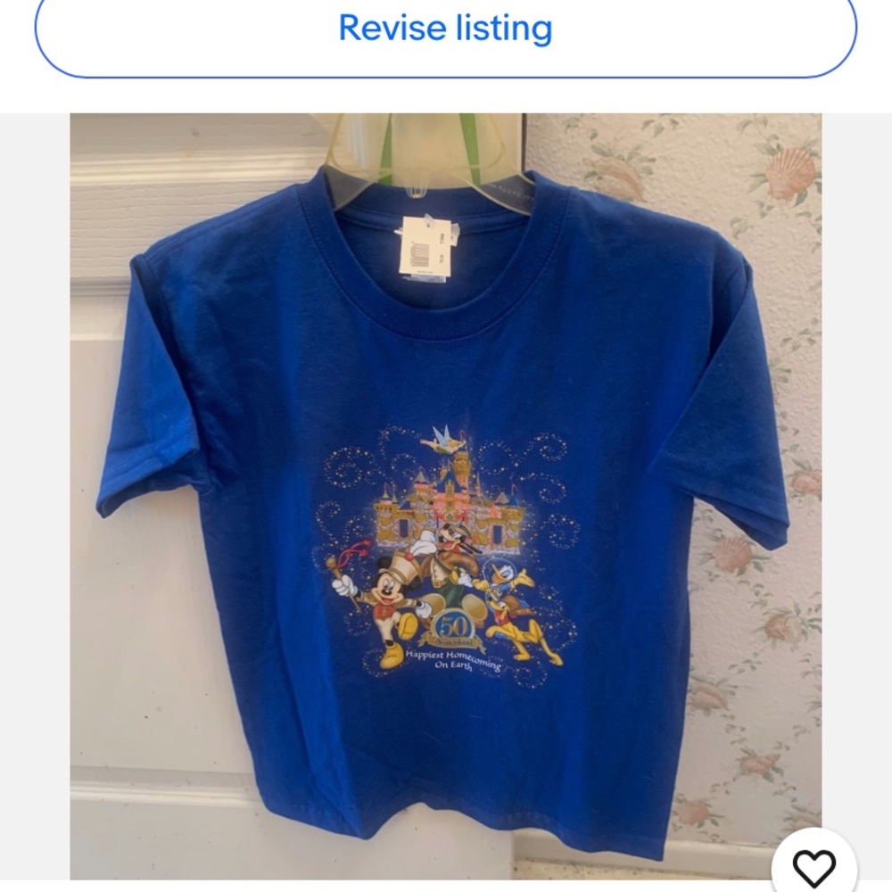 Disney 50th Anniversary Royal Blue T-Shirt with Characters Size Small
